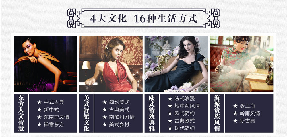 東莞裝飾公司魯班裝飾4種文化，16種生活方式